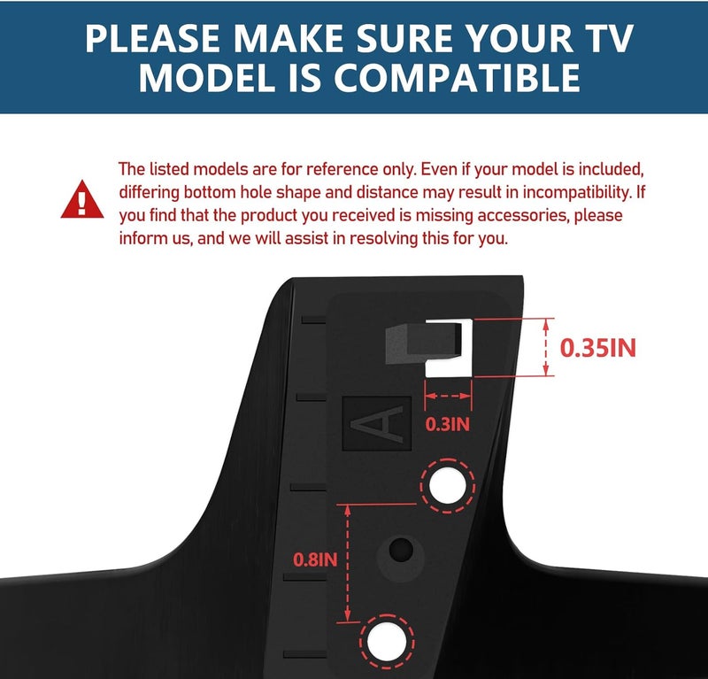 WISINY TV Legs Compatible for LG TV Legs Replacement TV Stand Legs for 49 50 55 Inch Replace 49UJ6300 49UM7300 49UN6900 50UK6300BUB 50UK6500 50UM7300 55UK6500AUA 55UJ6540 55UM7300AUE - Image 2